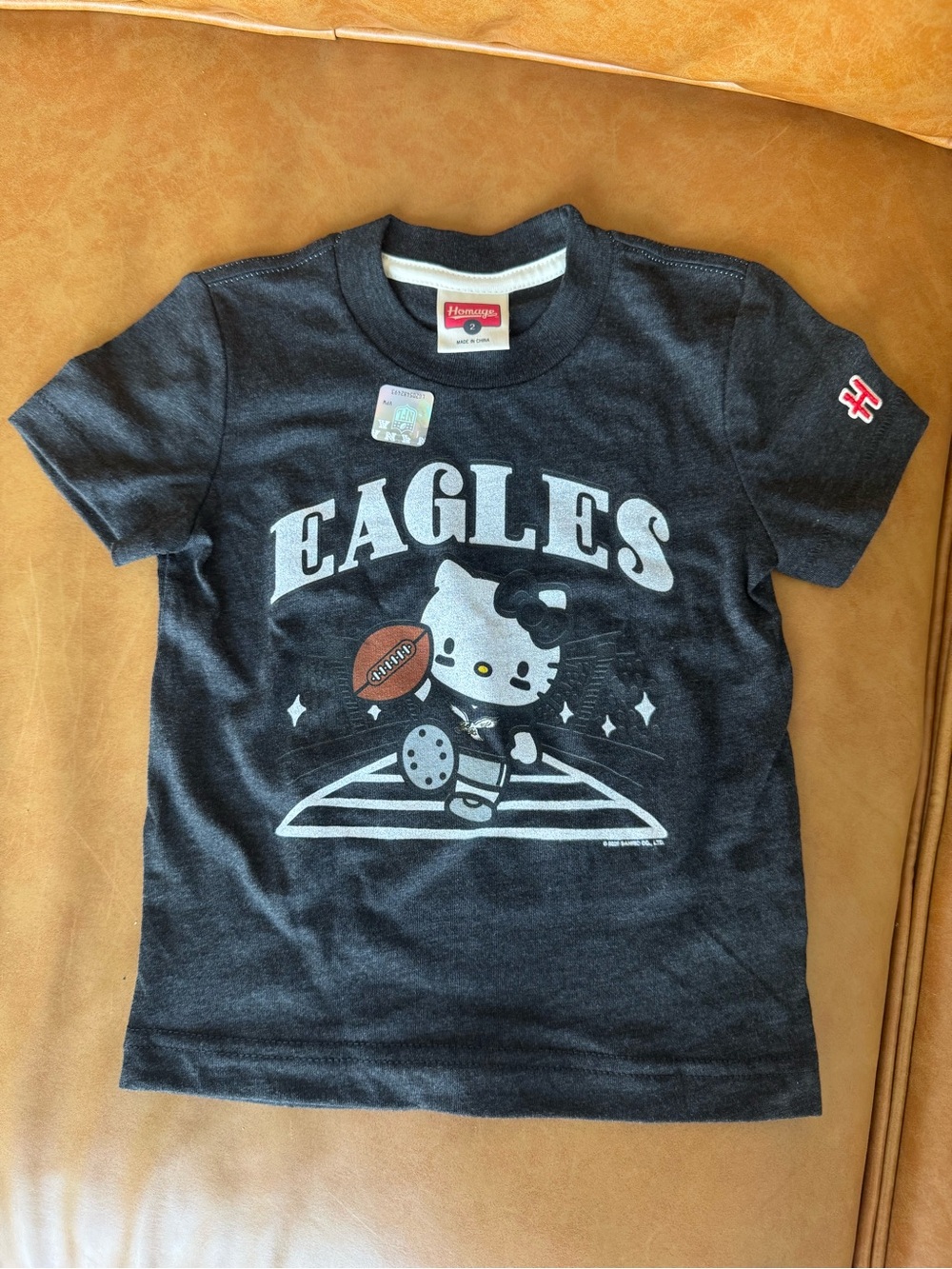 NWT Hello Kitty Philadelphia Eagles Toddler Graphic Tee - Charcoal 2T